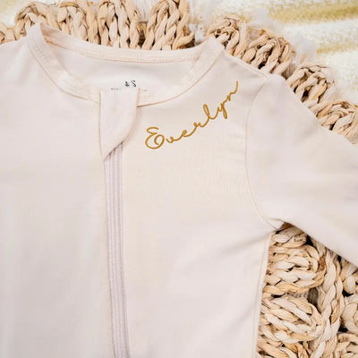 Personalized Embroidered Name Baby Footie