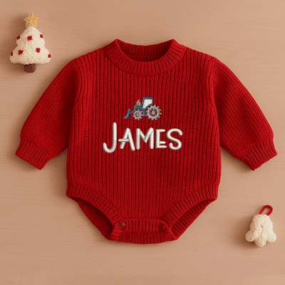 Personalized Embroidered Trucks Baby Romper - SwaddleAn