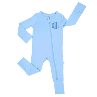 Personalized Embroidered with Monogram Name Convertible Footie Pajamas SwaddleAn