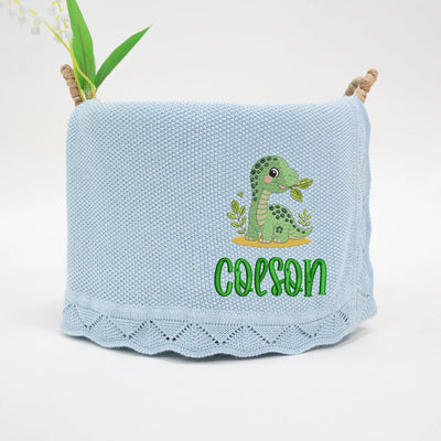 Personalized Cute Dinosaur Embroidery Baby Blanket