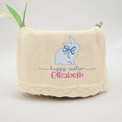 Personalized Happy Easter Baby Name Blanket