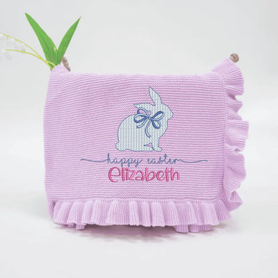 Personalized Happy Easter Baby Name Blanket