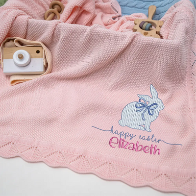Personalized Happy Easter Baby Name Blanket