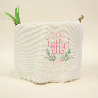 Personalized Monogram Name Crest Baby Blanket
