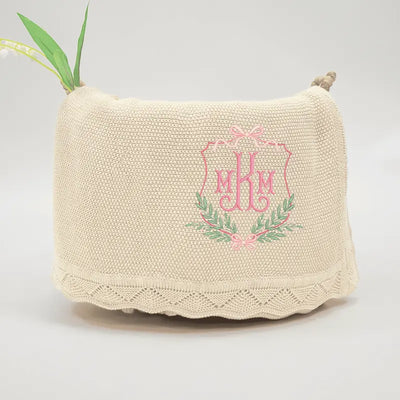 Personalized Monogram Name Crest Baby Blanket