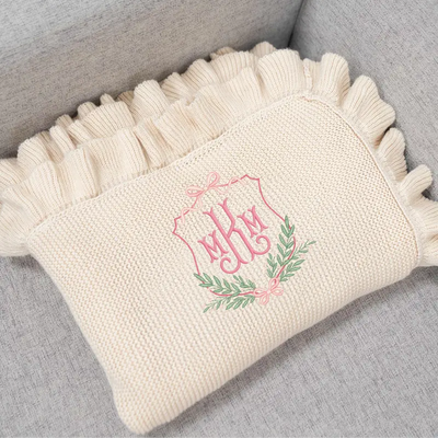Personalized Monogram Name Crest Baby Blanket