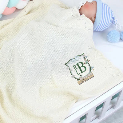 Personalized Monogram Train Toys Baby Blanket