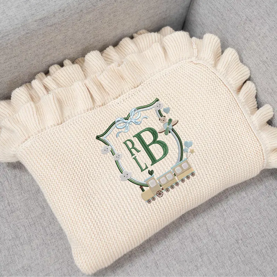 Personalized Monogram Train Toys Baby Blanket