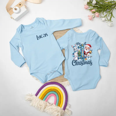 Personalized 'My 1st Christmas' Bamboo Baby Onesie