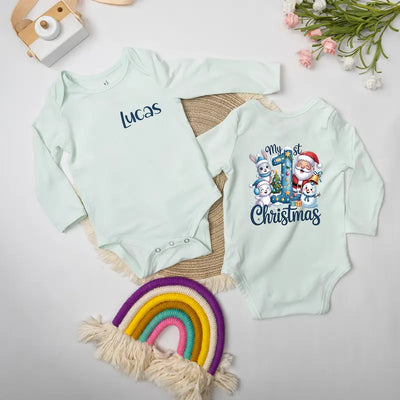 Personalized 'My 1st Christmas' Bamboo Baby Onesie