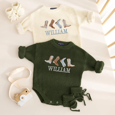 Personalized Name Western Country Romper