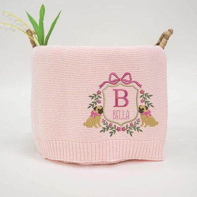 Personalized Pug Dog Baby Blanket