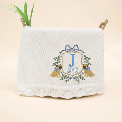 Personalized Pug Dog Baby Blanket