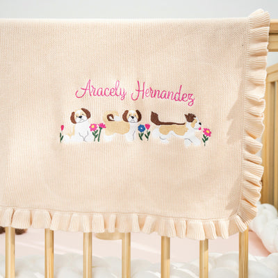 Personalized Shih Tzu Baby Blanket 1