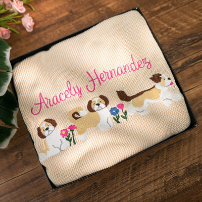 Personalized Shih Tzu Baby Blanket 3