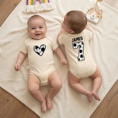 Personalized Soccer Ball Baby Onesie