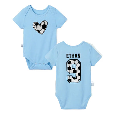 Personalized Soccer Ball Baby Onesie
