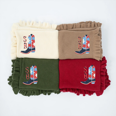Personalized USA Star Cowboy Boots Embroidery Baby Blanket
