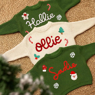 Personalized Christmas Name Baby Sweater