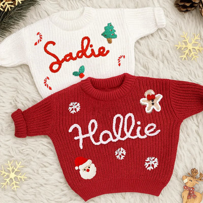 Personalized Christmas Name Baby Sweater