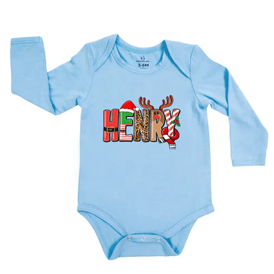 Personalized Xmas Name Baby Onesie