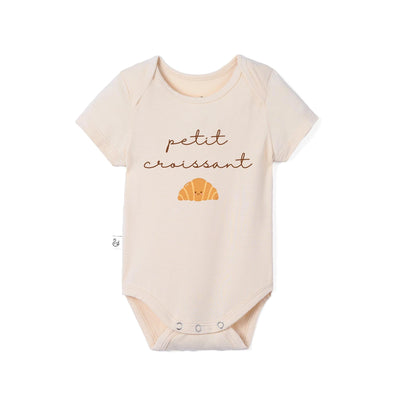 Petite Croissant French Baby Bamboo Onesie