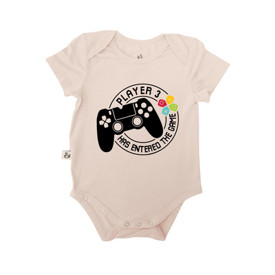 'Player 3 Has Joined the Game' Baby Onesie, Computer Gamer Bodysuit SwaddleAn
