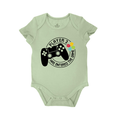 'Player 3 Has Joined the Game' Baby Onesie, Computer Gamer Bodysuit SwaddleAn