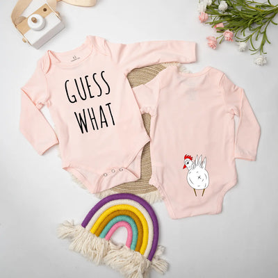 Printed 'Guess What' Chicken Butt Baby Onesie