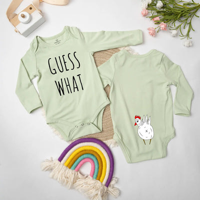 Printed 'Guess What' Chicken Butt Baby Onesie