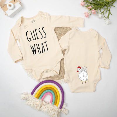 Printed 'Guess What' Chicken Butt Baby Onesie