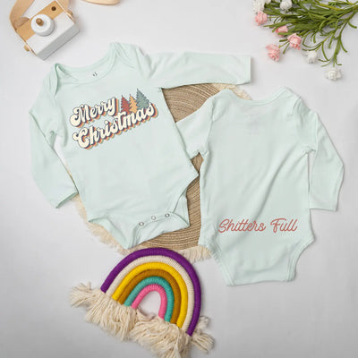 Printed Merry Christmas Baby Onesie