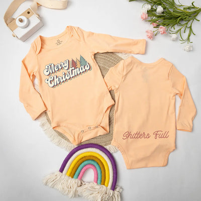 Printed Merry Christmas Baby Onesie