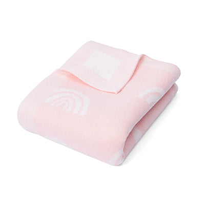 Rainbow Jacquard Knit Baby Blanket