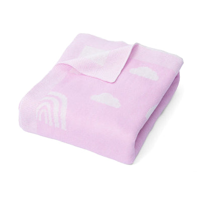 Rainbow Lilac Jacquard Knit Baby Blanket