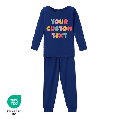 Retro Custom Your Own Text Bamboo Baby Pajamas