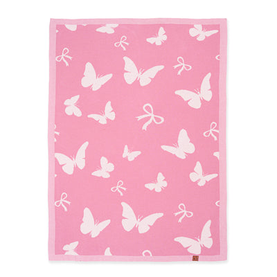 Butterfly Jacquard Knit Baby Blanket