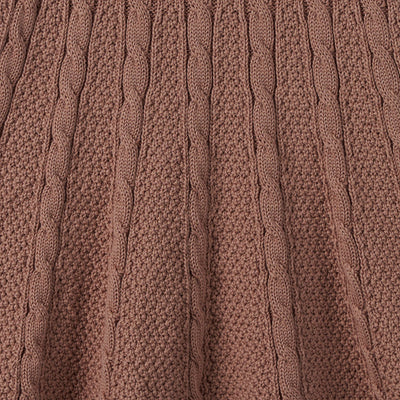 Cable Knit Polo Dress in Mocha