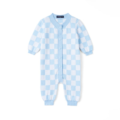 Checker Baby Knit Button Romper