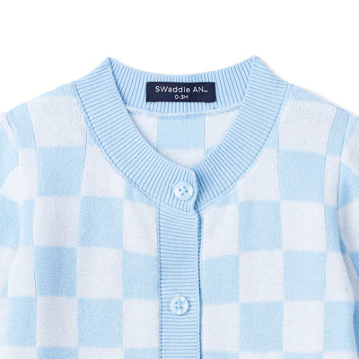 Checker Baby Knit Button Romper