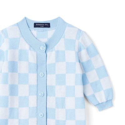 Checker Baby Knit Button Romper