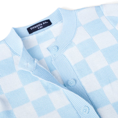 Checker Baby Knit Button Romper