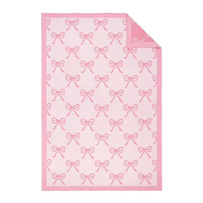 Coquette Bow Jacquard Knit Baby Blanket