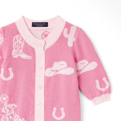 Cowgirl Baby Knit Button Romper