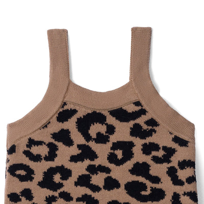 Leopard Baby Knit Playsuit