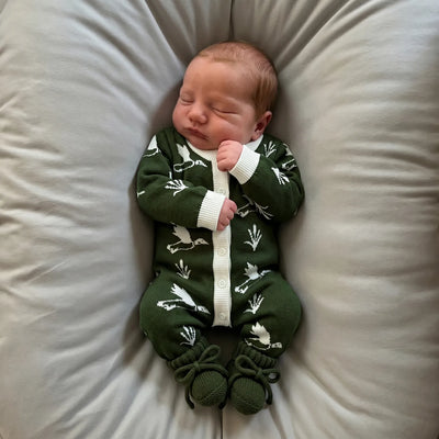 Mallard Duck Baby Knit Button Romper