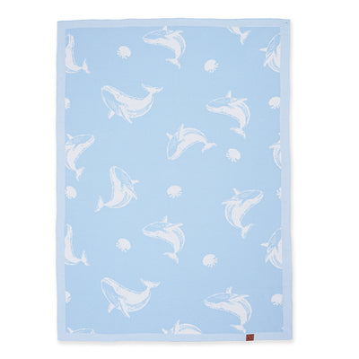 Whale Jacquard Knit Baby Blanket