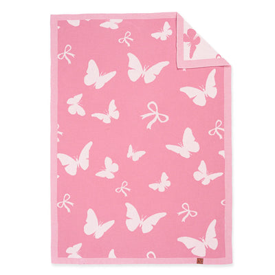 Butterfly Jacquard Knit Baby Blanket
