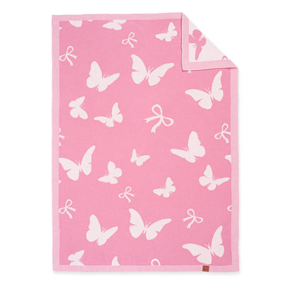 Butterfly Jacquard Knit Baby Blanket