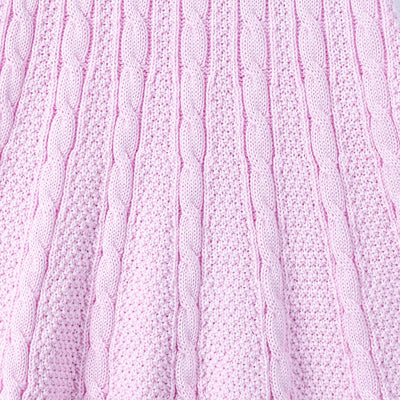 Cable Knit Polo Dress in Lilac